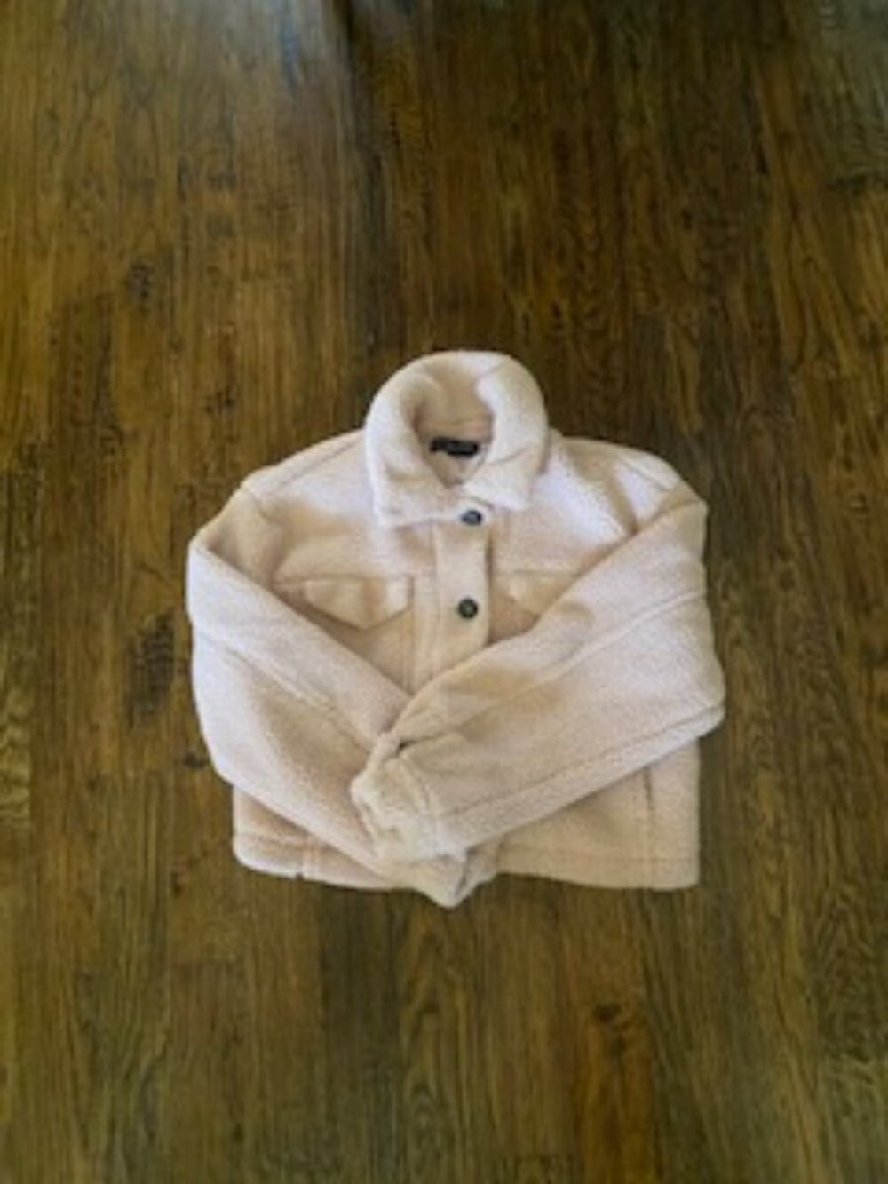 Cozy Light Pink Sherpa Fleece Button Jacket